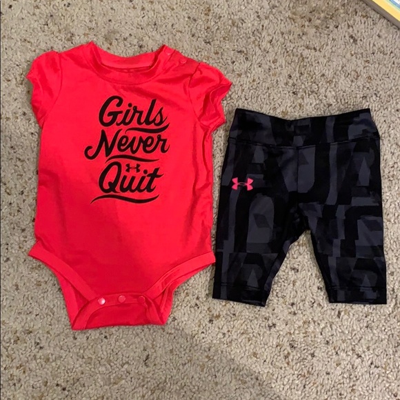 Under Armour Infant Girls Shorts Red Size 3-6 Months
